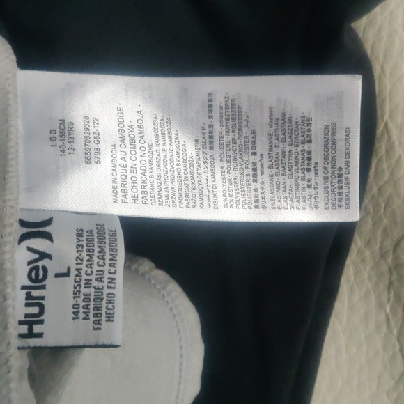 Hurley Girls Leggings Black + Grey size L - Picture 5 of 5